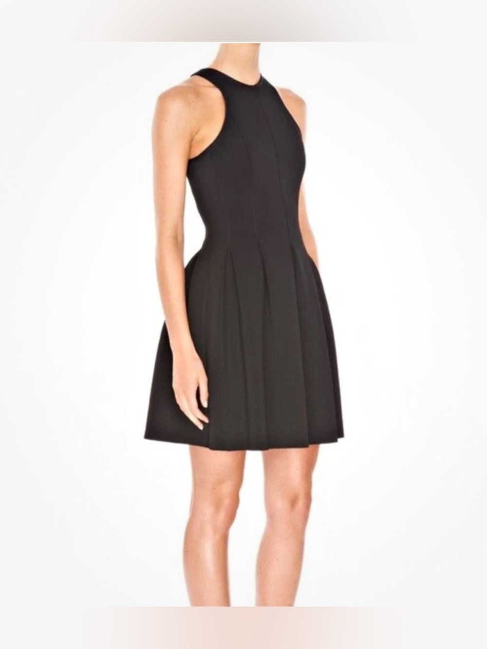 Alexander Wang Black Pleated Neoprene Scuba Dress